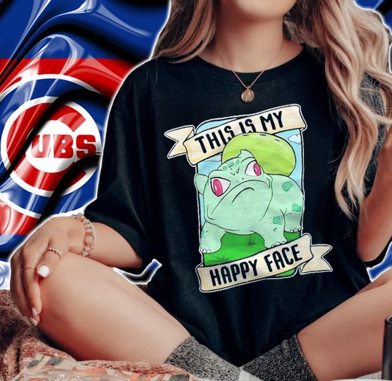 Nerdecrafter this is my happy face Bulbasaur T-shirt t-shirt