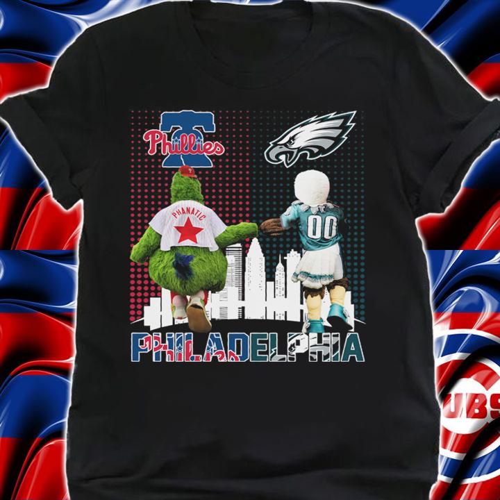 Philadelphia Sports Teams Phillie Phanatic And Swoop Phillies Eagles t-shirt shirt