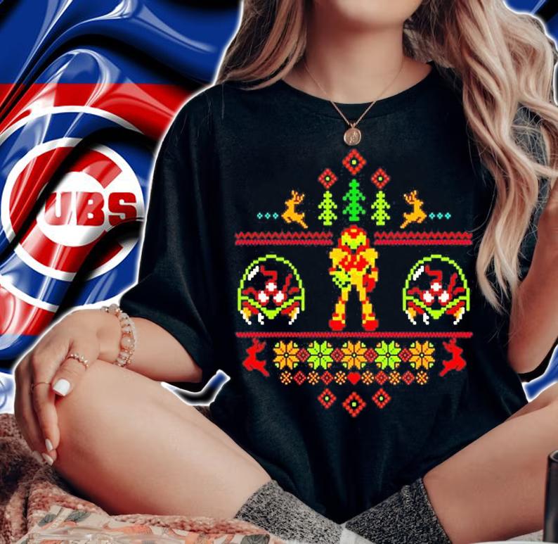 Samus Ugly Christmas Video Game Apparel T-Shirt t-shirt woman shirt