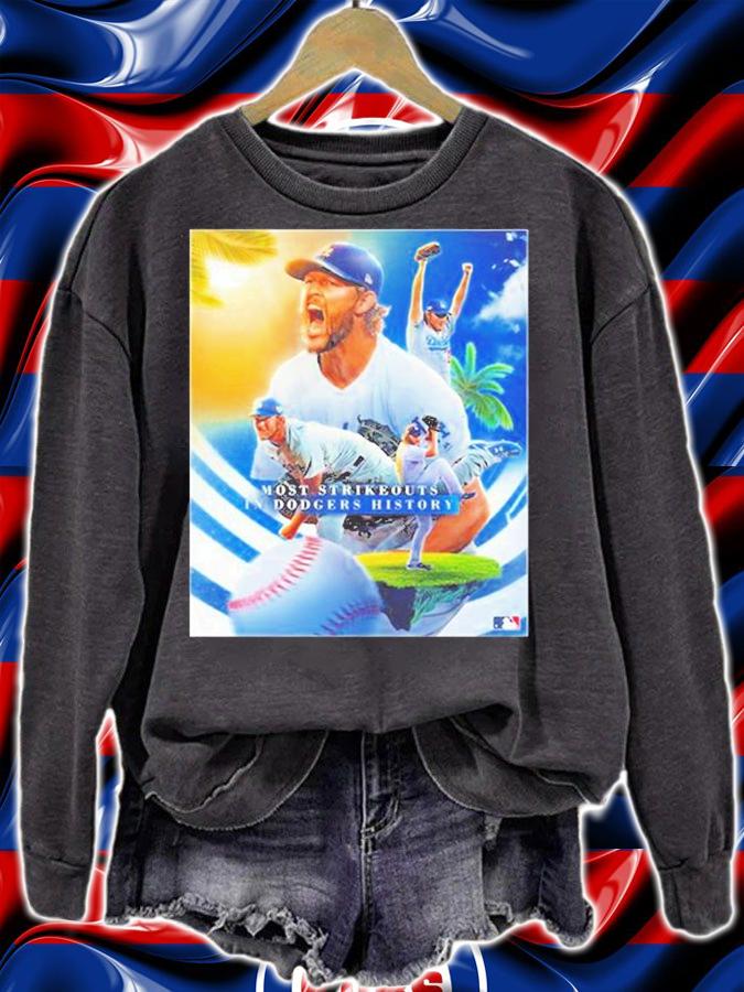 Clayton Kershaw 2697th K Most STrikeouts In Dodgers History MLB T-Shirt t-shirt sweatshirt