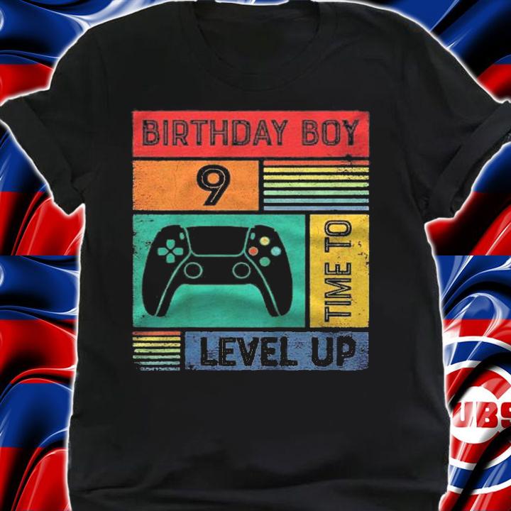 Kids 9 Years Old 9 Birthday Boy Time To Level Up 9 Gamer Birthday Shirt t-shirt shirt