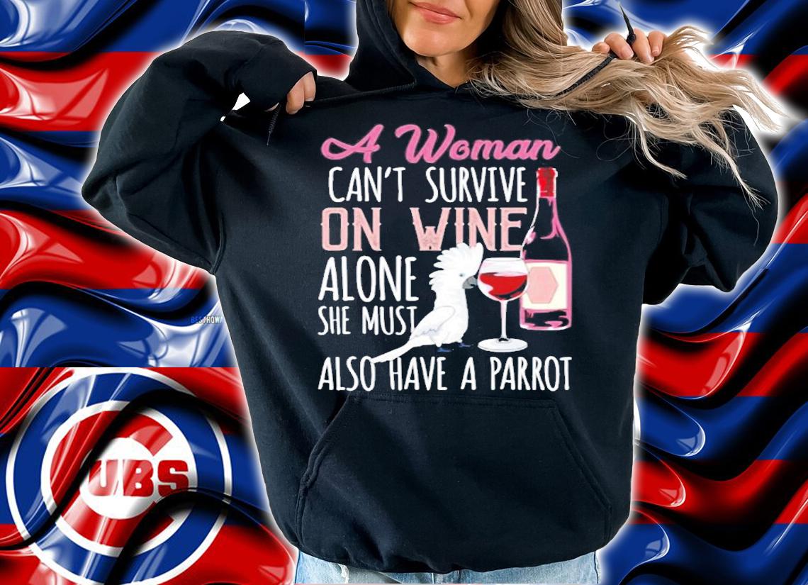 Women Red Wine And Parrots Pet Bird Umbrella Cockatoo T-Shirt t-shirt