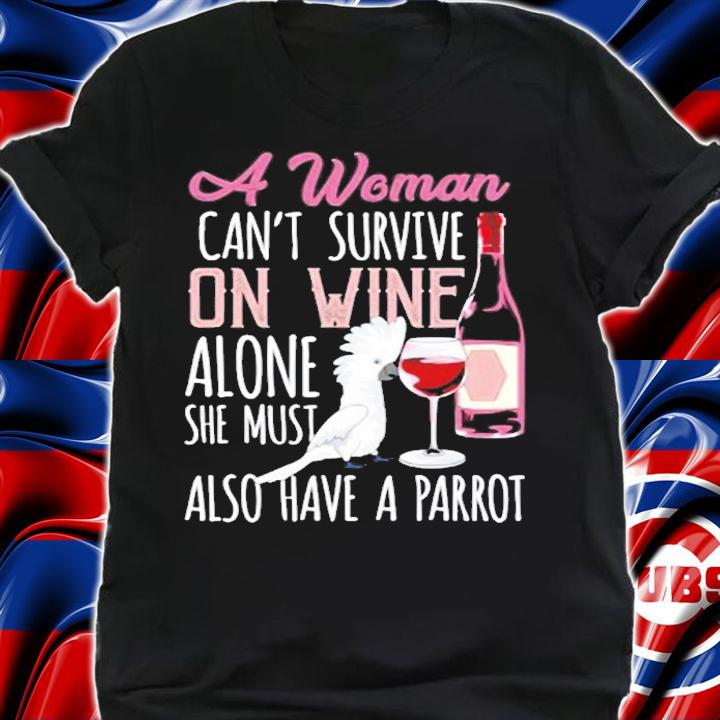 Women Red Wine And Parrots Pet Bird Umbrella Cockatoo T-Shirt t-shirt