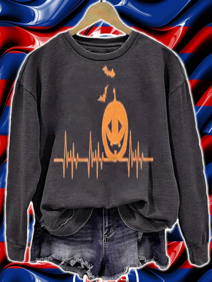 Carved Pumpkin Halloween Heartbeat Nurse Shirt t-shirt