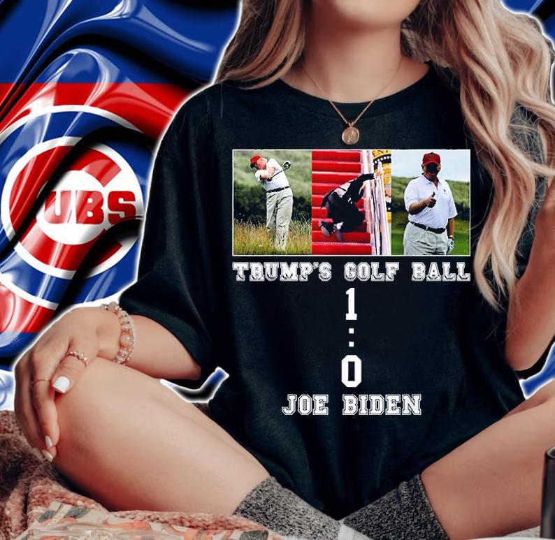 Joe Biden Falling Down Stairs Trump's Golf Ball Vs Biden T-Shirt t-shirt woman shirt