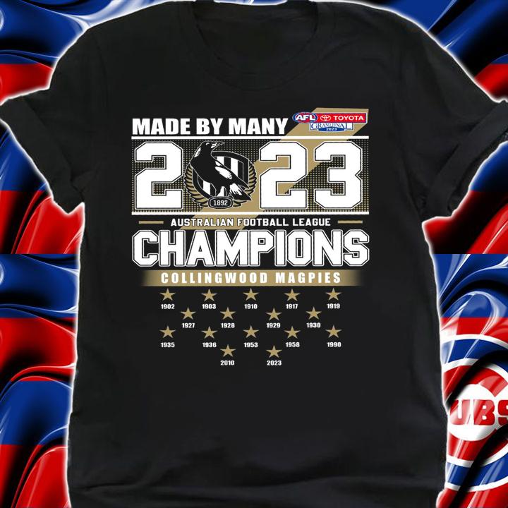 Made By Many 2023 Australian Football League Champions Collingwood Magpies t-shirt shirt