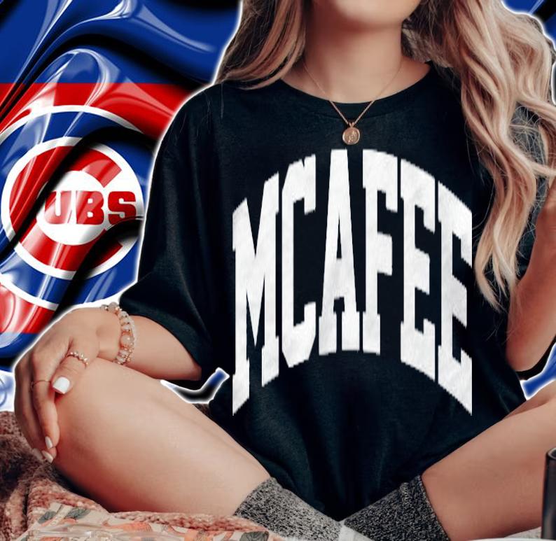 Mcafee Name Family Vintage Retro Sports Arch t-shirt woman shirt