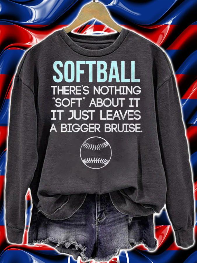 Softball Theres Nothing Soft About It Funny Joke Team Shirt t-shirt