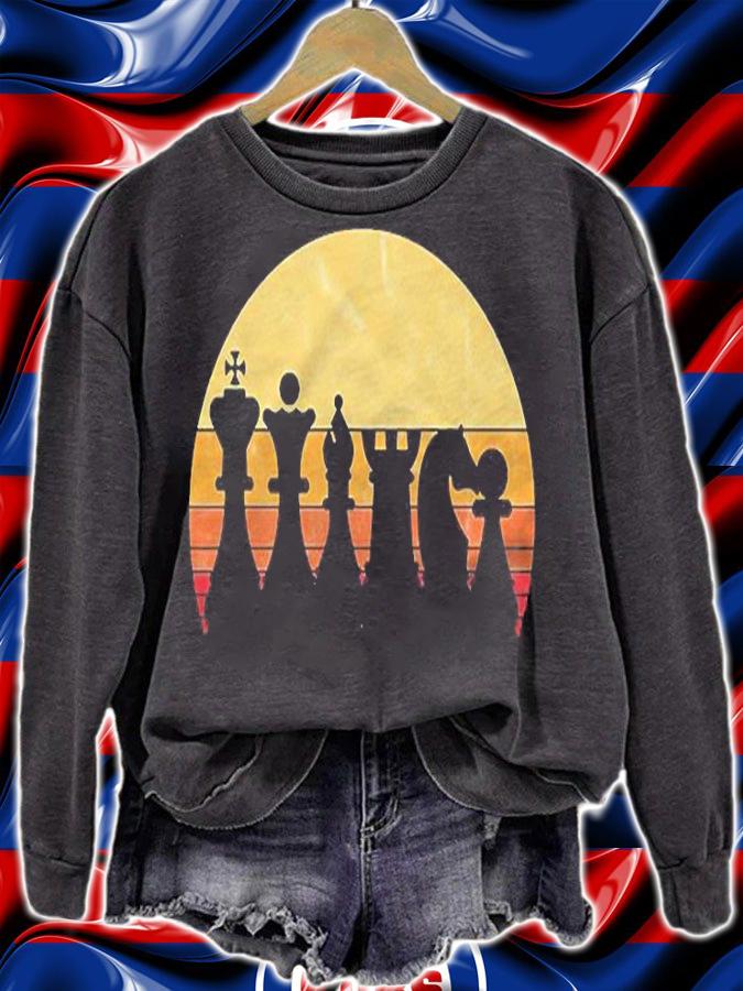 Chess Pieces Retro Vintage Chess Club Player Pullover Shirt sweatshirt