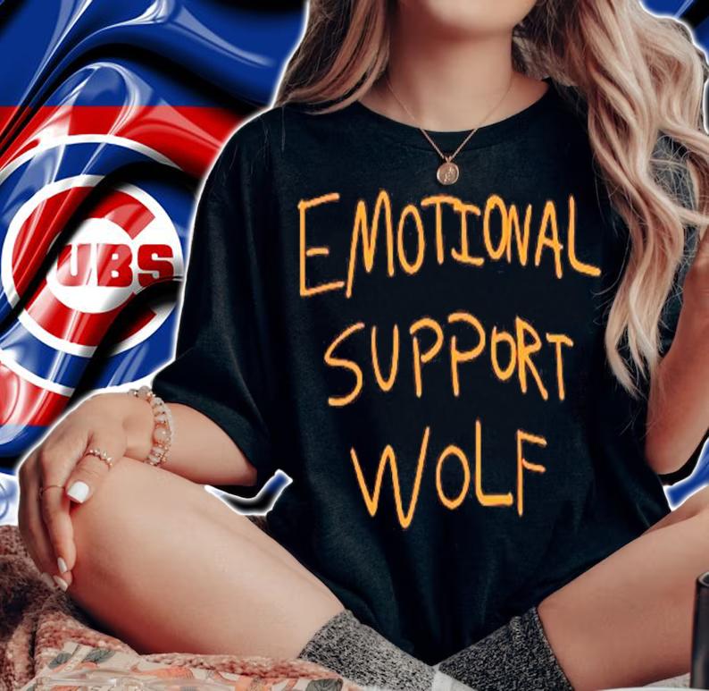 Emotional Support Wolf T-Shirt woman shirt