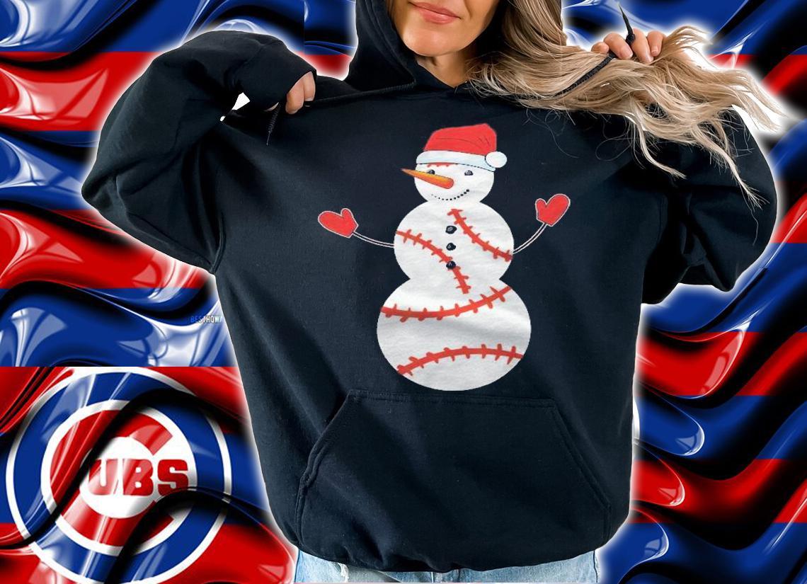 Funny Baseball Xmas Tee Gift Idea Snowman Christmas Shirt hoodie