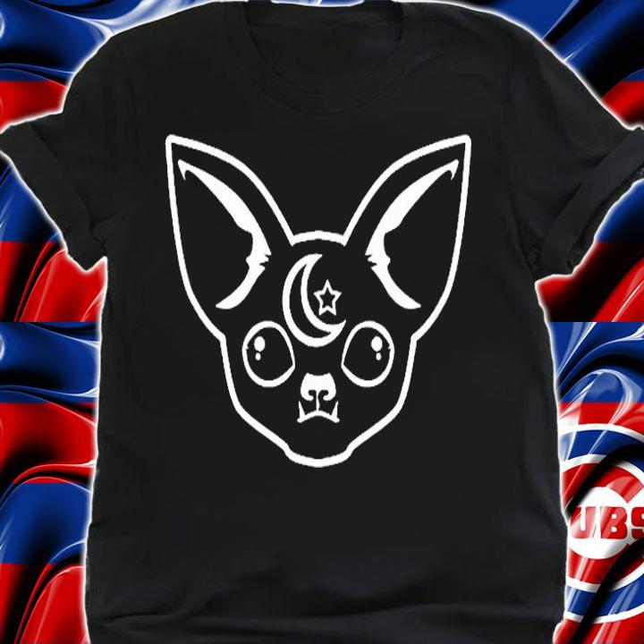 Goth Black Bat Face With Moon & Star Pullover T-Shirt shirt