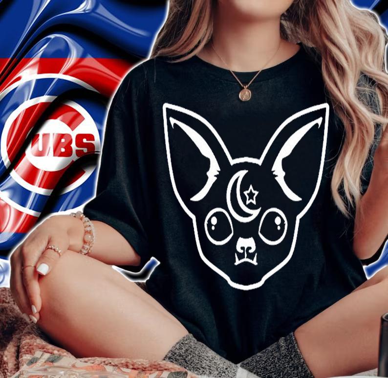 Goth Black Bat Face With Moon & Star Pullover T-Shirt woman shirt