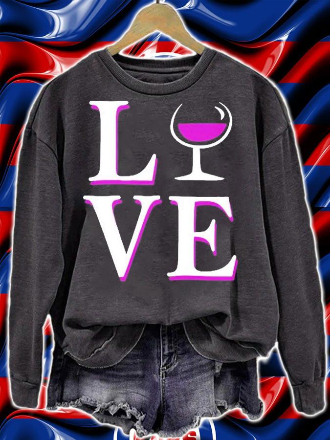 I Love Wine Glass Of Wine Pullover T-Shirt