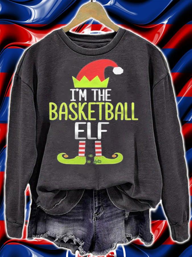 Im The Basketball Elf Shirt Christmas Family Elf Costume T-shirt sweatshirt