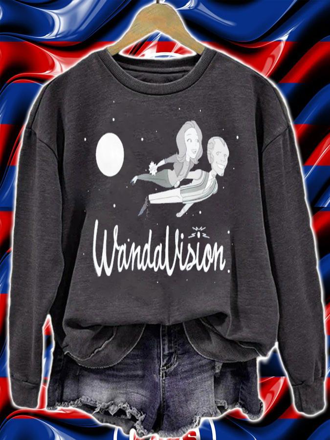 Marvel Wandavision Wanda And Vision 60s Moonlight Flight Shirt