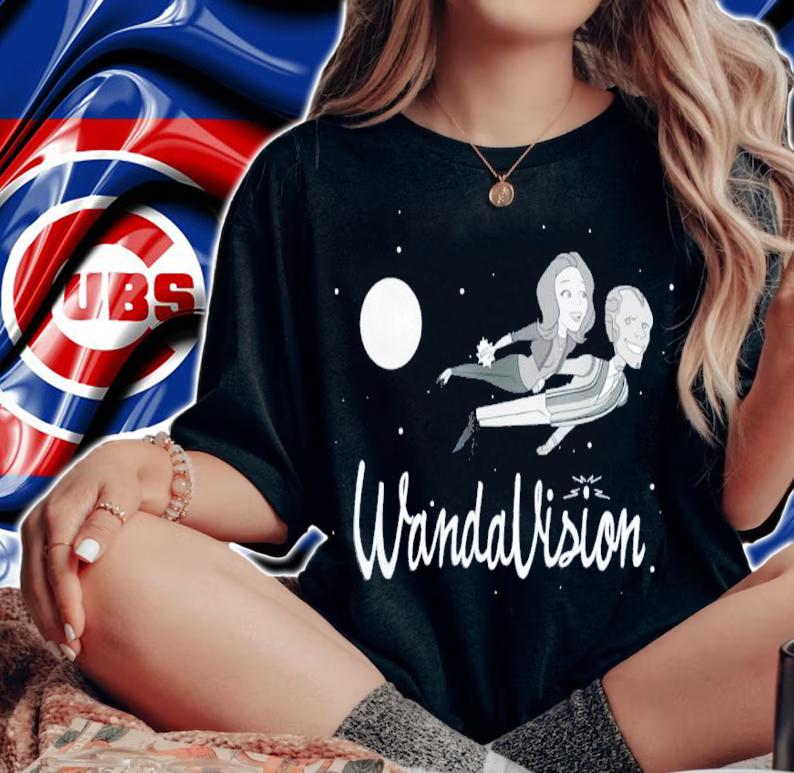 Marvel Wandavision Wanda And Vision 60s Moonlight Flight Shirt