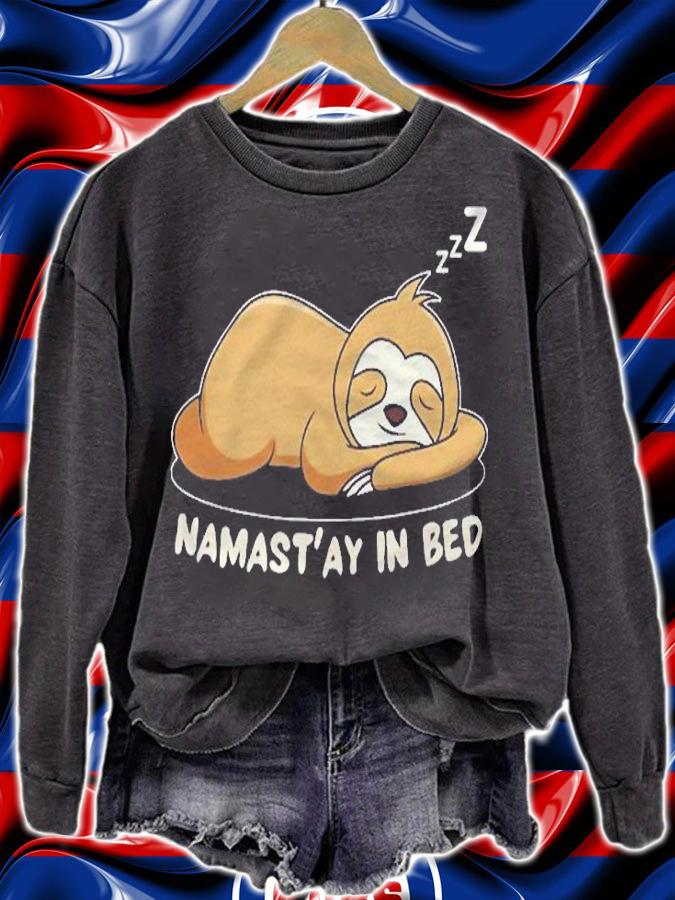 Funny Namastay In Beds Sloth Lazy Animals Lover shirt