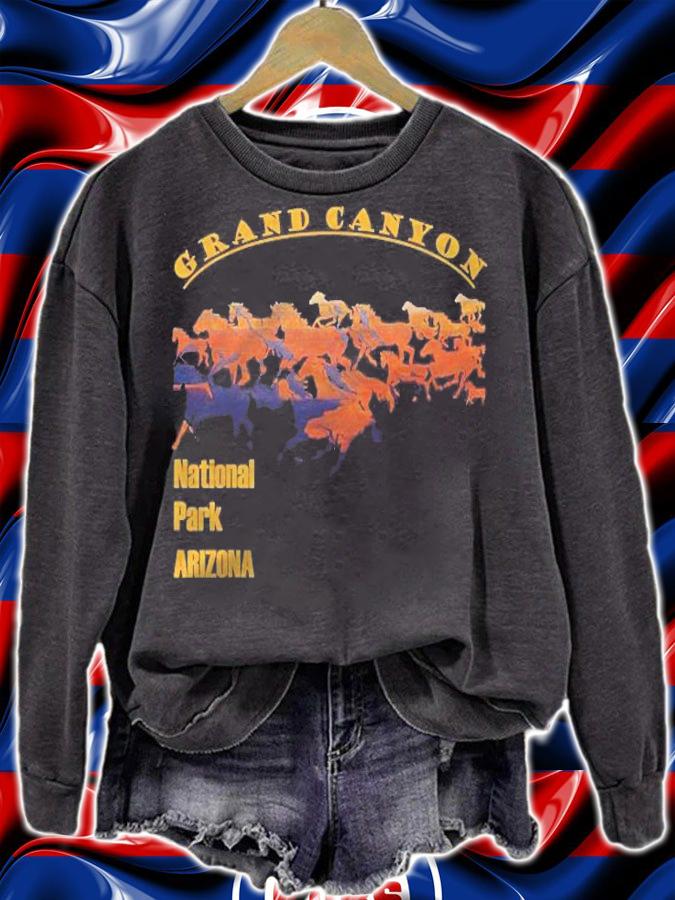 Grand Canyon National Park South Rim With Horse Cut-Out Shirt sweatshirt