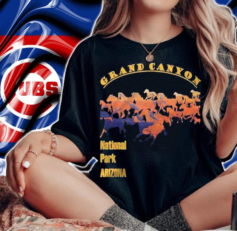 Grand Canyon National Park South Rim With Horse Cut-Out Shirt woman shirt