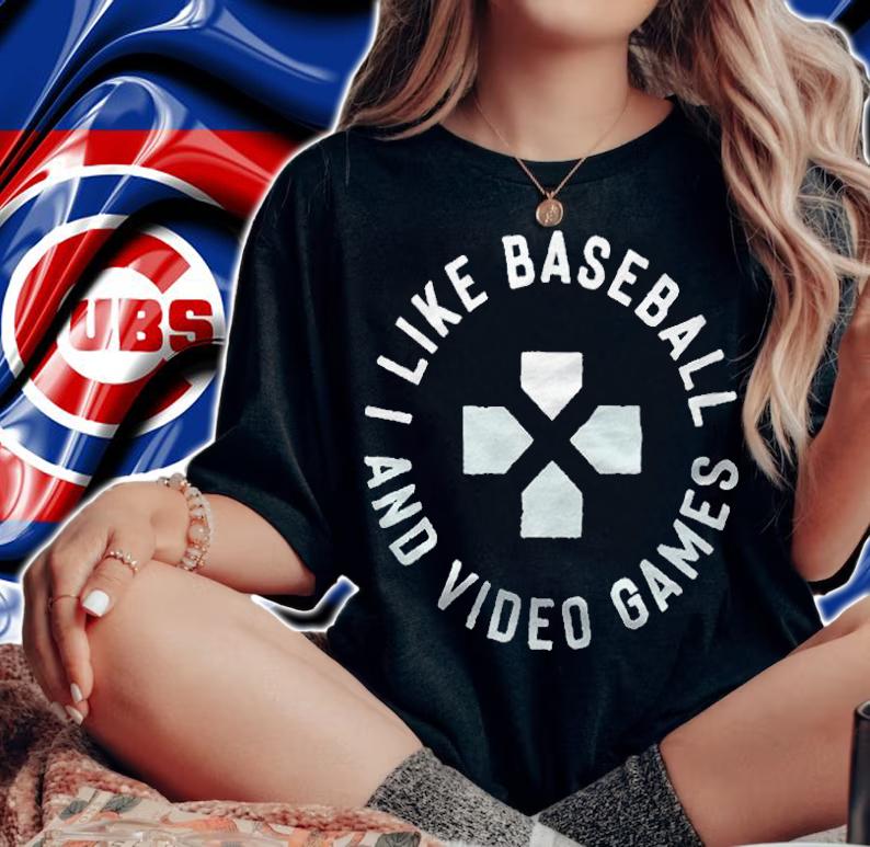 I like baseball and video game T-shirt woman shirt