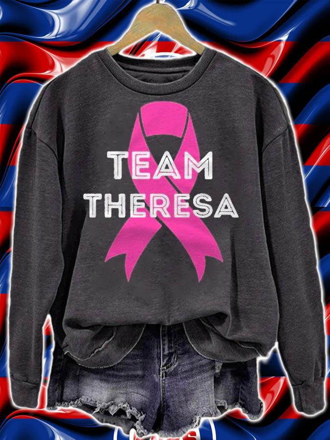 Team Theresa Personalized Breast Cancer Awareness Shirt sweatshirt
