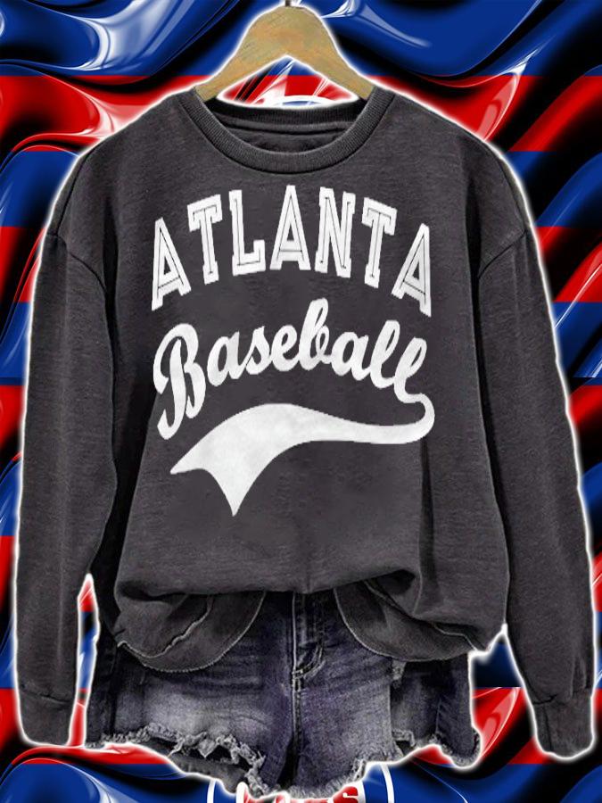 Womens Classic Atlanta Georgia Baseball Fan Retro Vintage T-shirt sweatshirt