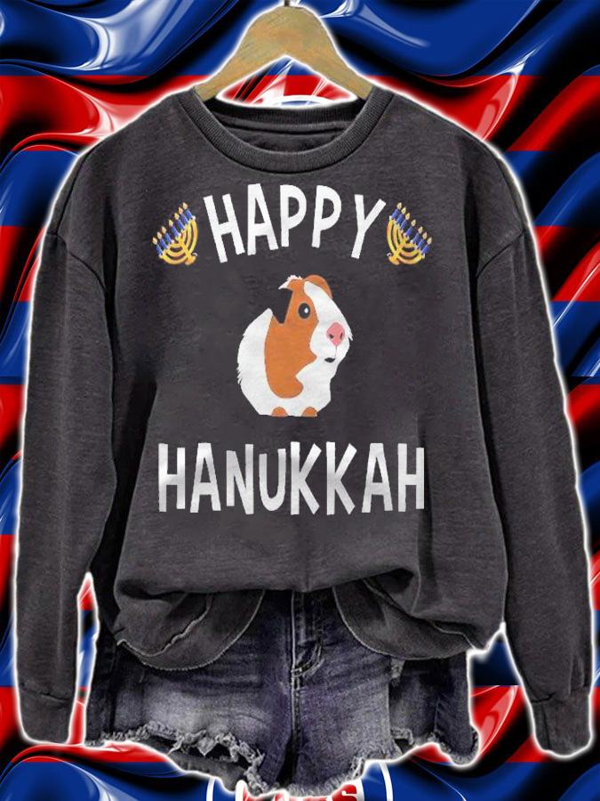 Happy Hanukkah  Cute Guinea Pig Hanukkah Shirt sweatshirt