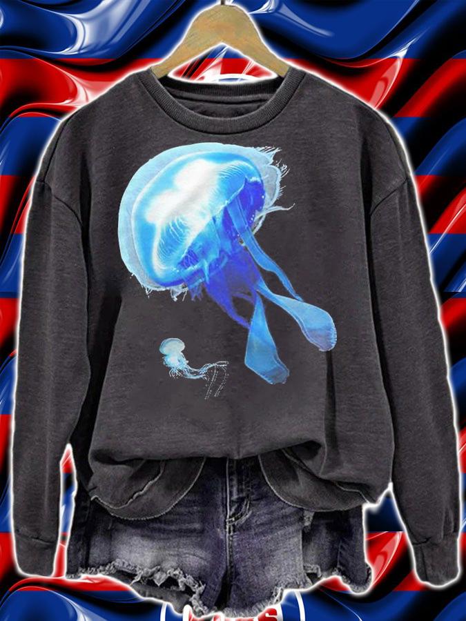 Ocean Blue Jellyfish Beautiful Scuba Diver Shirt