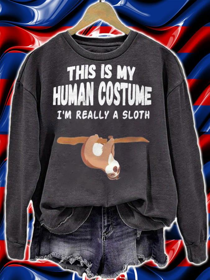 This Is My Human Costume Im Really A Sloth Cute Shirt