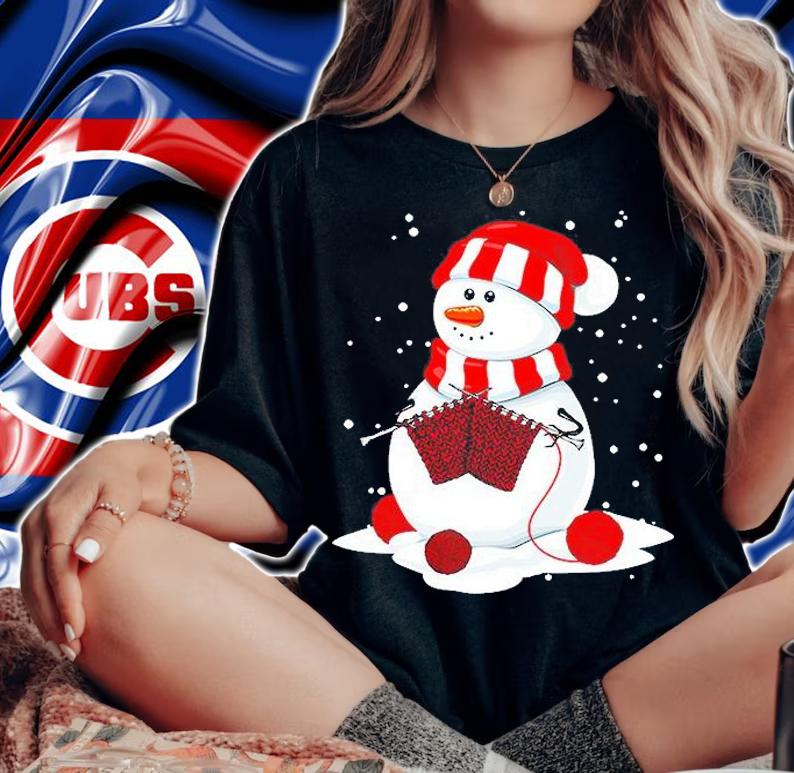 Crochet And Knitting Snowman Christmas T-Shirt