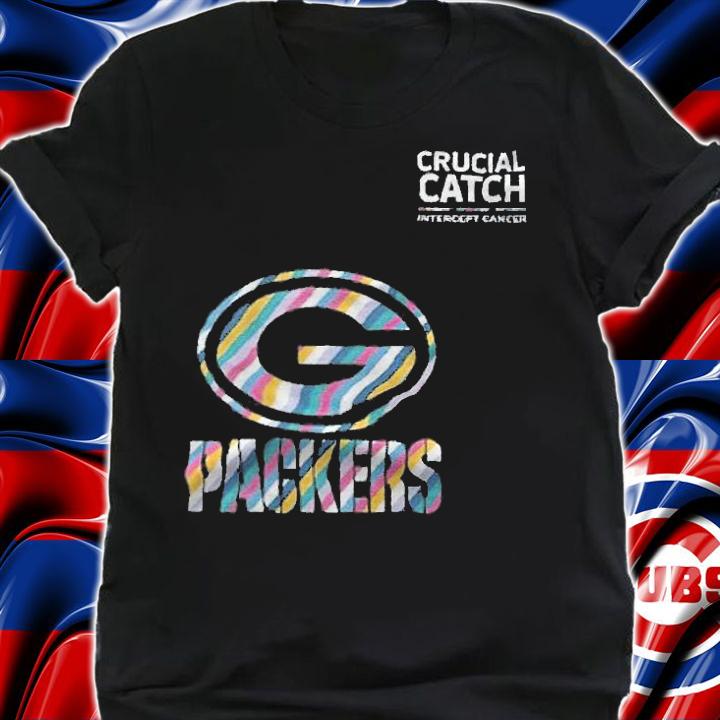 Green Bay Packers football team crucial catch intercept cancer T-shirt shirt