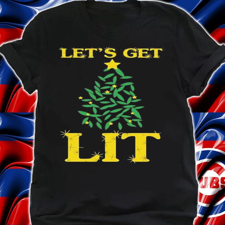 Let's Get Lit Funny Christmas Tree T-Shirt shirt