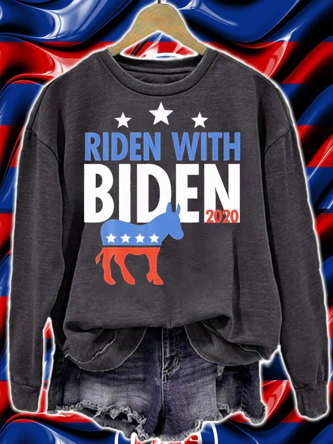 Riden With Biden 2020 Joe Biden For President USA T-Shirt sweatshirt