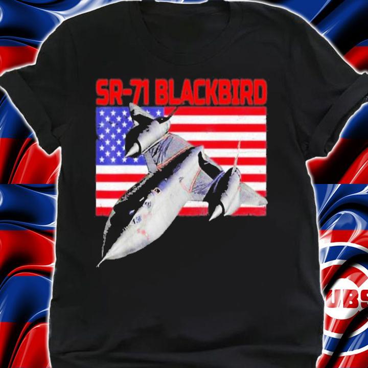 SR-71 Blackbird In Action And Patriotic American Flag Shirt