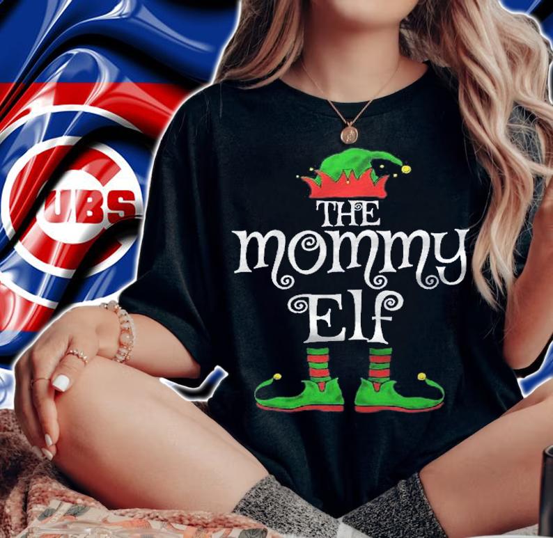 The Mommy Elf Family Matching Funny Christmas Gift Mom Premium Shirt