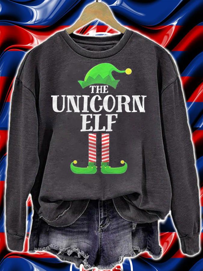 Unicorn Elf Matching Family Group Christmas Party Pajama Shirt sweatshirt