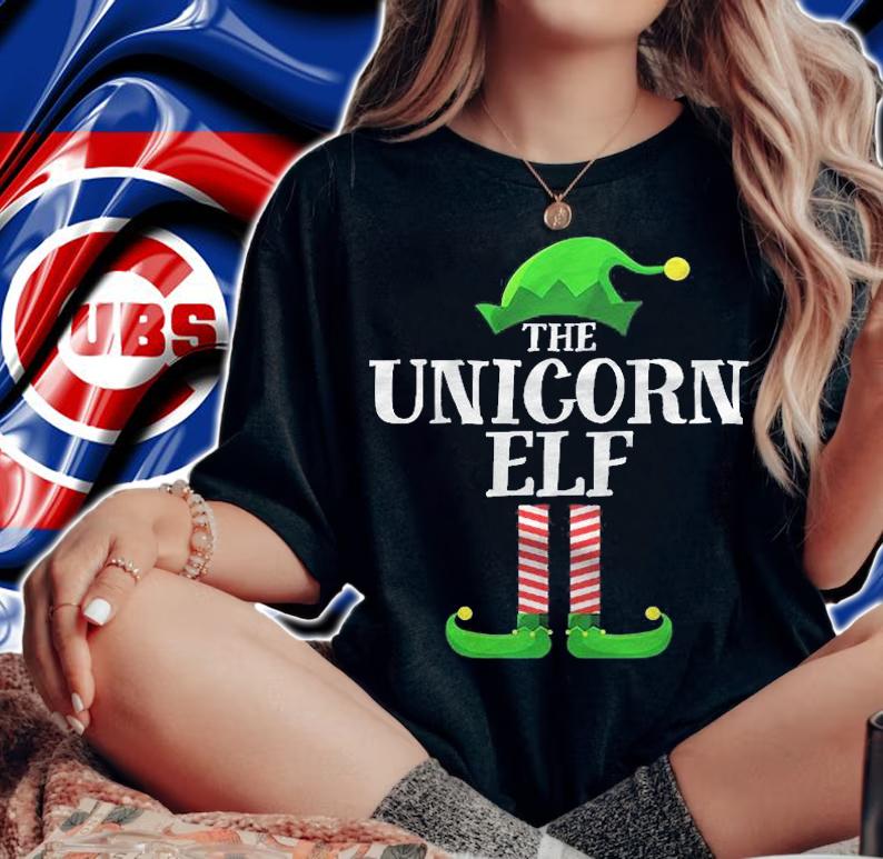 Unicorn Elf Matching Family Group Christmas Party Pajama Shirt woman shirt