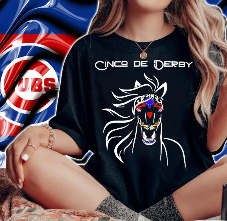 Cinco De Derby With Sugar Skull Horse T-Shirt woman shirt