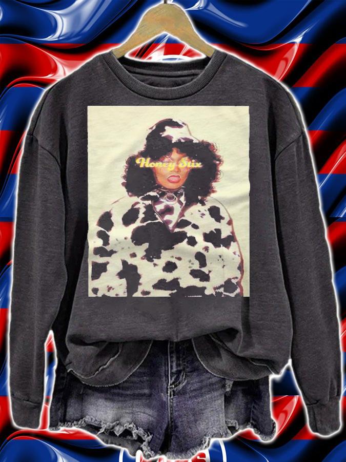 Crystal Cavalli Honey Stix cow T-shirt sweatshirt