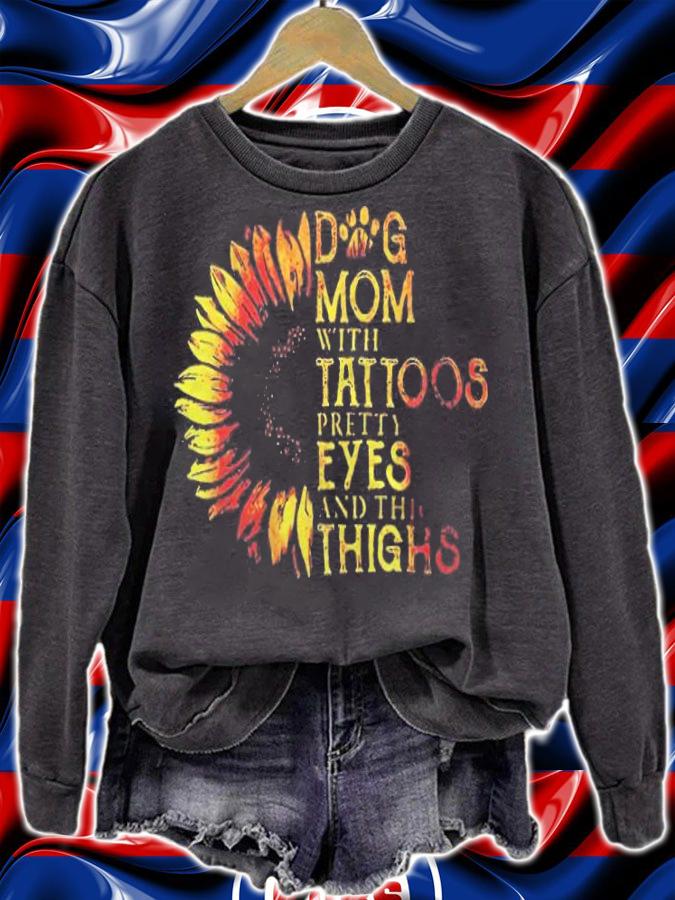 Dog mom with tattoos pretty eyes and thick thighs T-shirt