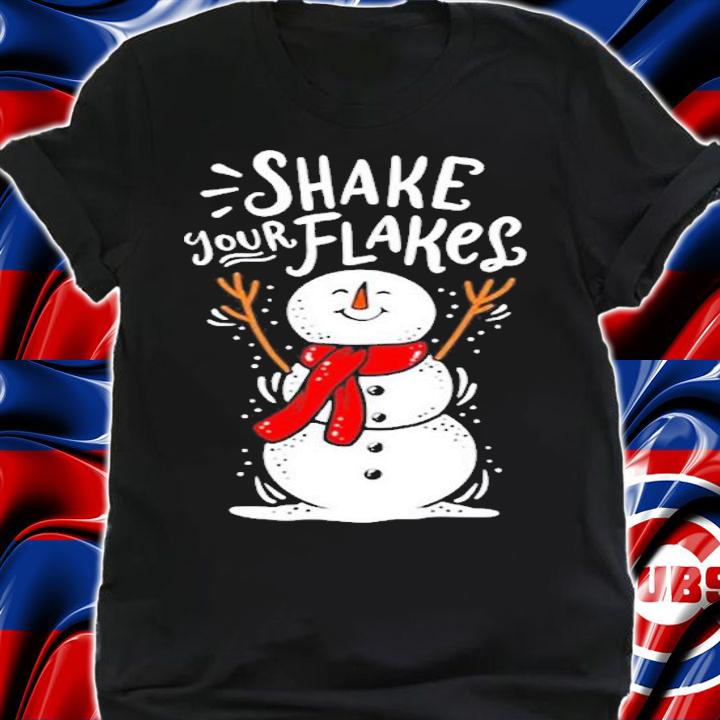 Funny Shake Your Flakes Cute Dancing Snowman Snowflakes T-Shirt
