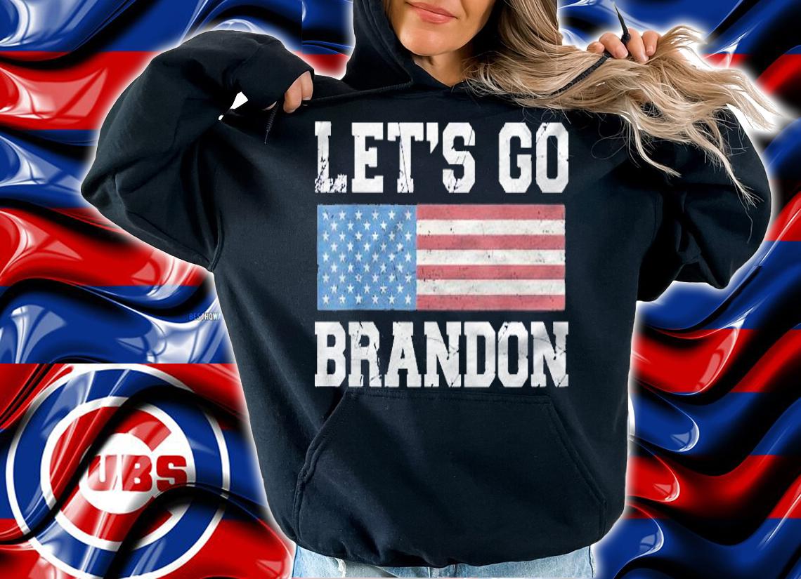 Lets Go Brandon  Vintage Retro American Usa Flag Pullover Shirt hoodie