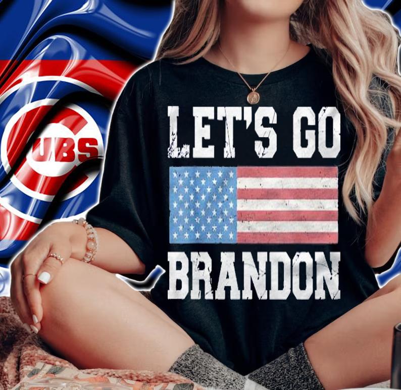 Lets Go Brandon  Vintage Retro American Usa Flag Pullover Shirt woman shirt