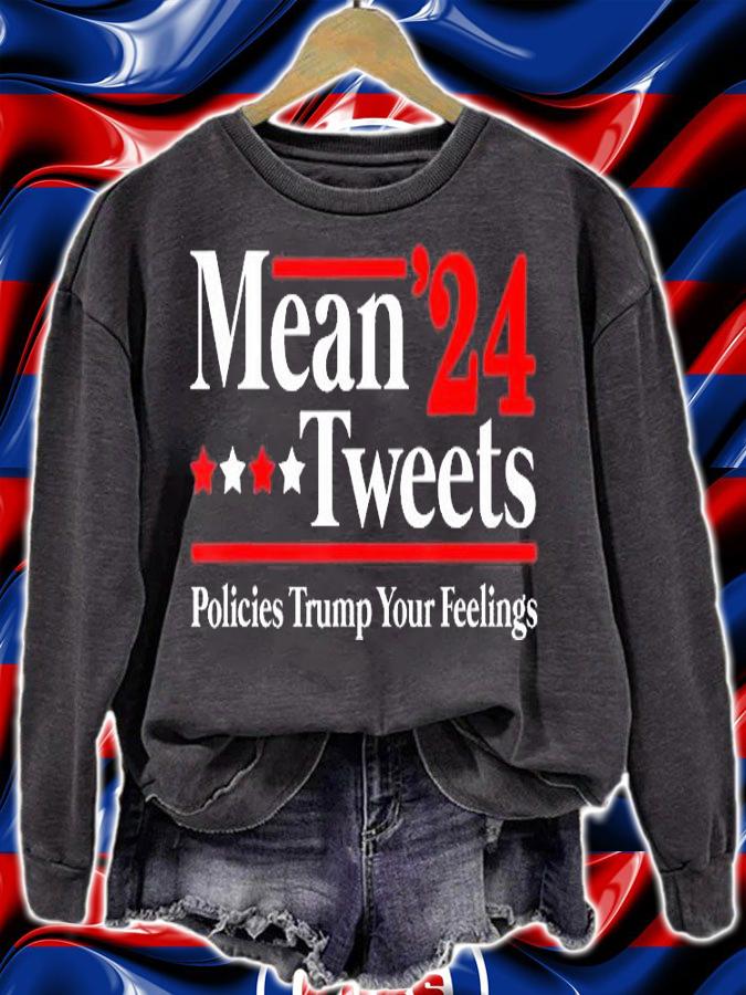 Mean Tweets 2024 Pro Donald Trump 24 Funny Anti Biden T-Shirt sweatshirt