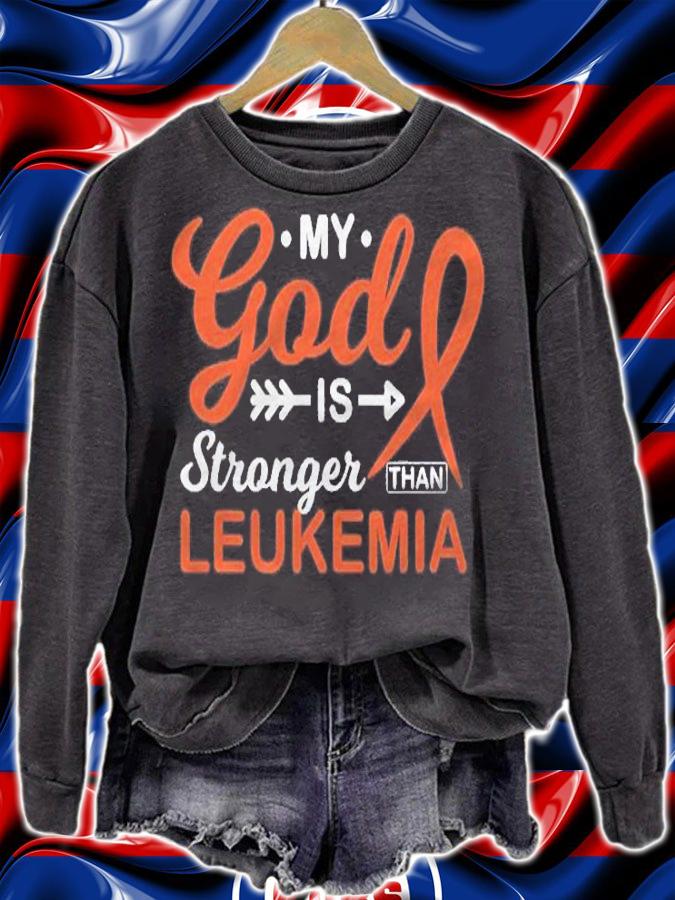My God Is Stronger Than Leukemia Awareness Warrior Fighter Shirt