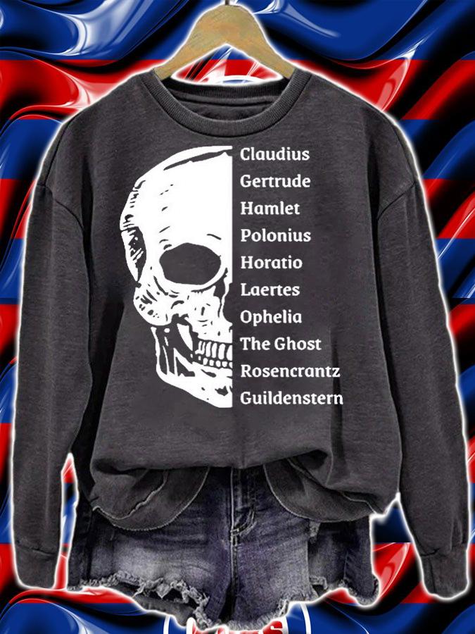 Shakespeares Hamlet Cast & Skull T-Shirt