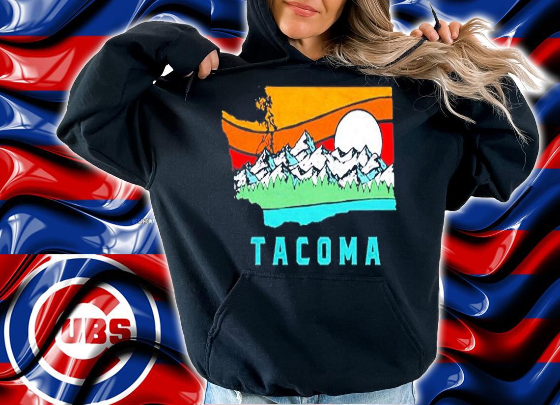 Tacoma Washington Outdoors Retro Mountains T-Shirt