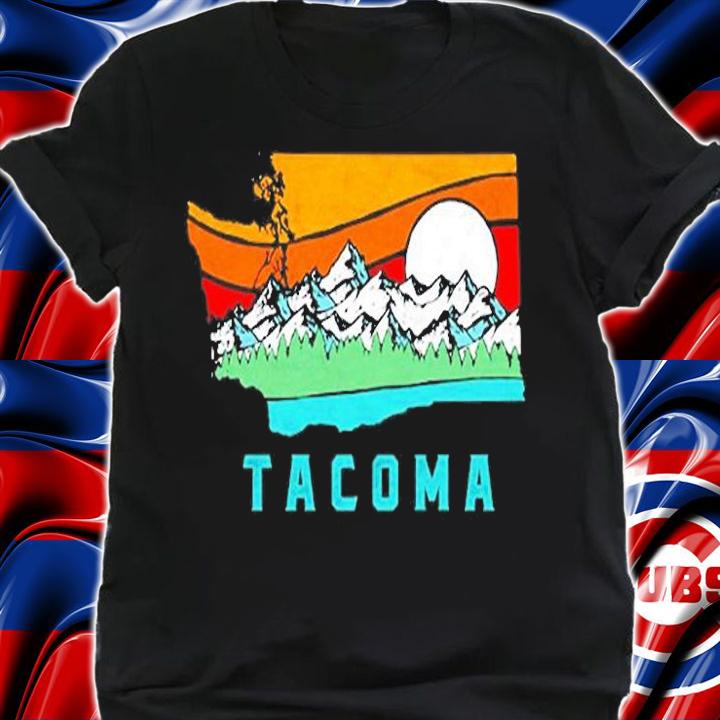 Tacoma Washington Outdoors Retro Mountains T-Shirt