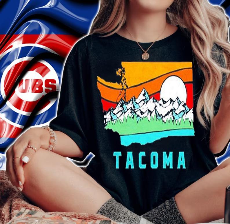 Tacoma Washington Outdoors Retro Mountains T-Shirt